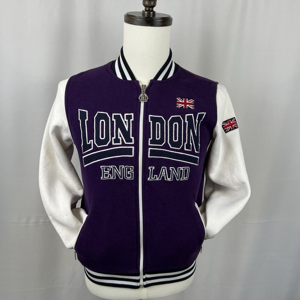 G-Crown London Kids Varsity Style Sweatshirt/Jacket Full Zip Size Medium